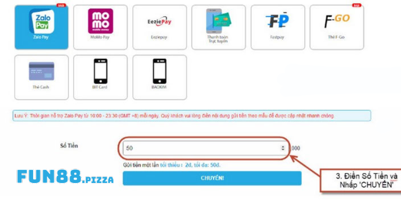 Hướng Dẫn Nạp Tiền Fun88 Đơn Giản, Nhanh Chóng 3 Lưu ý khi nạp tiền vào tài khoản cá cược Fun88
